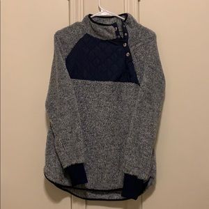 Navy Sherpa with Button Accent